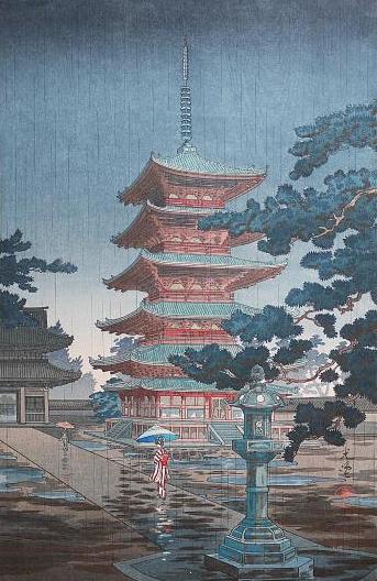 土屋光逸「奈良法隆寺」木版画 土屋光逸 「奈良 法隆寺」 | 土井版画 Official Site