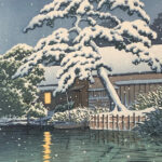 川瀬巴水 「船堀の雪」 | 土井版画 Official Site